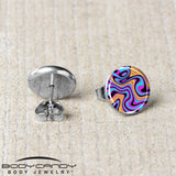 Funky Swirls Stud Earrings by Onyx O - BodyCandy - Flyclothing LLC