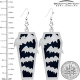 Glowing Bats Coffin Glow in the Dark Dangle Earrings by Onyx O - BodyCandy - Flyclothing LLC