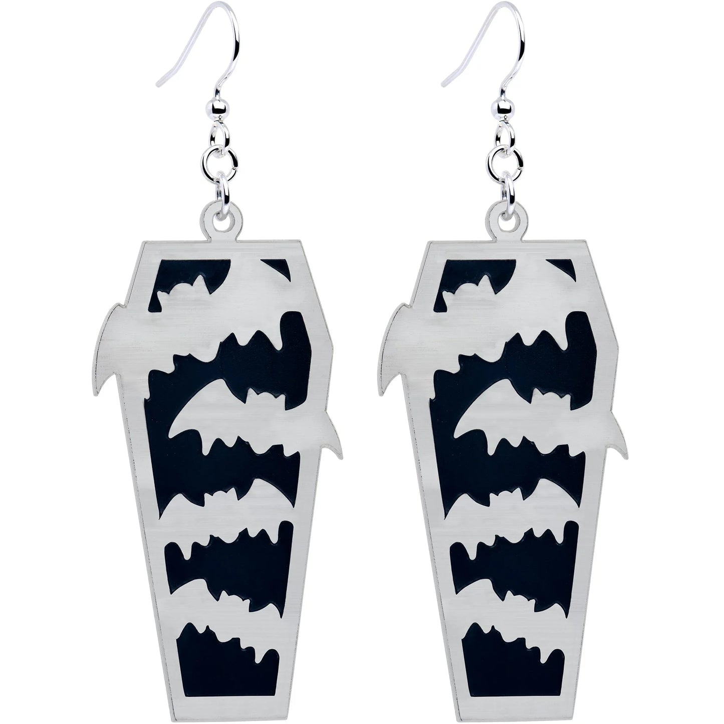 Glowing Bats Coffin Glow in the Dark Dangle Earrings by Onyx O - BodyCandy - Flyclothing LLC