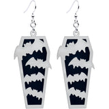 Glowing Bats Coffin Glow in the Dark Dangle Earrings by Onyx O - BodyCandy - Flyclothing LLC