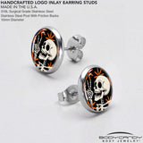 Peace Sign Skeleton Stud Earrings by Onyx O