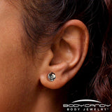 Peace Sign Skeleton Stud Earrings by Onyx O