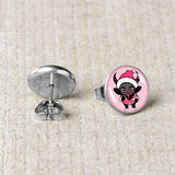 Krampus Cutie Christmas Holiday Stud Earrings by Onyx O