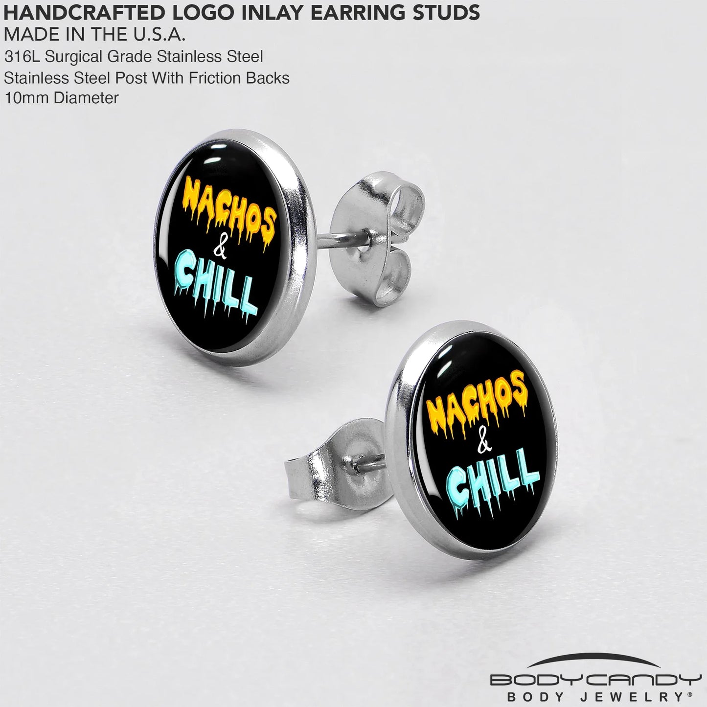 Nachos and Chill Stud Earrings by Onyx O - BodyCandy - Flyclothing LLC