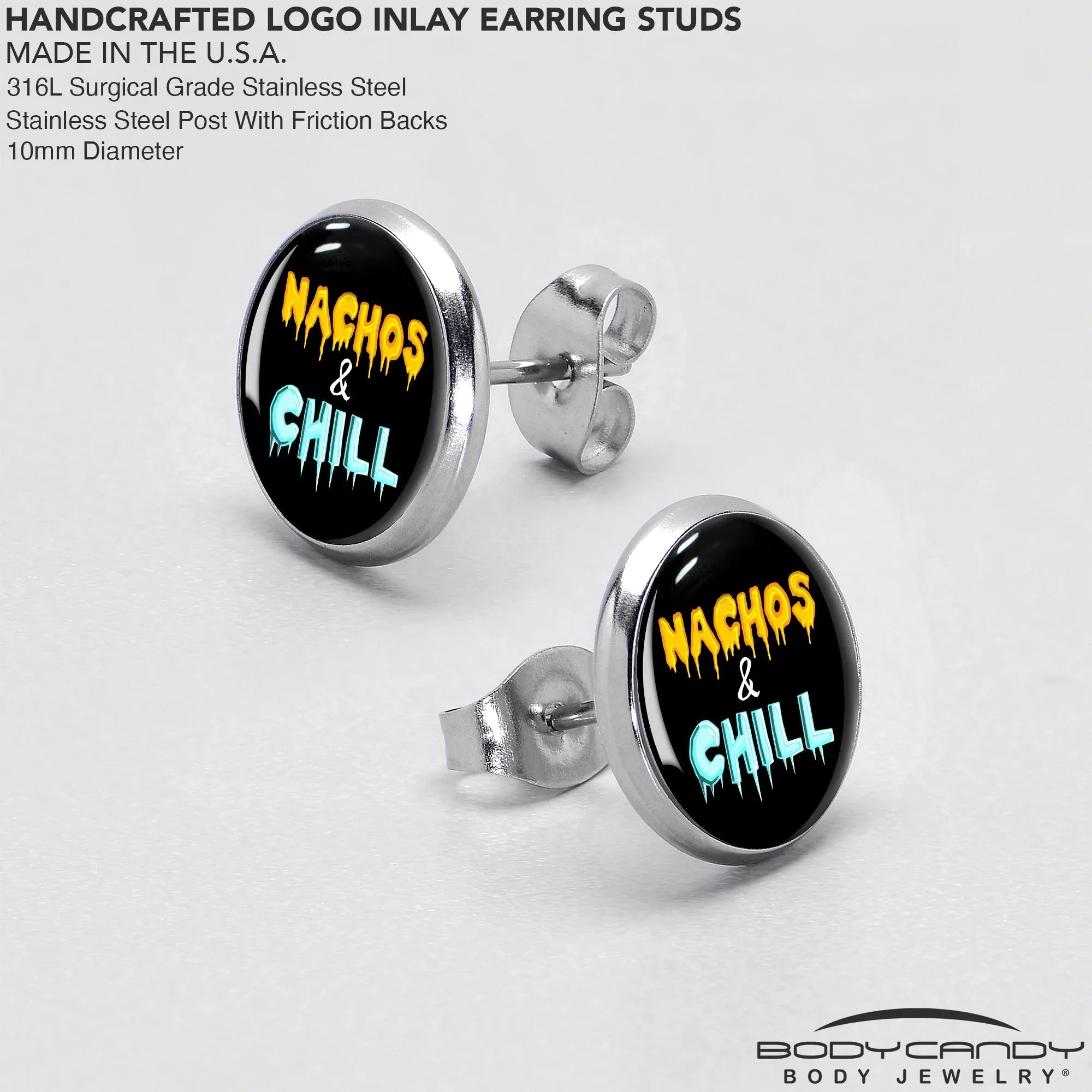 Nachos and Chill Stud Earrings by Onyx O - BodyCandy - Flyclothing LLC