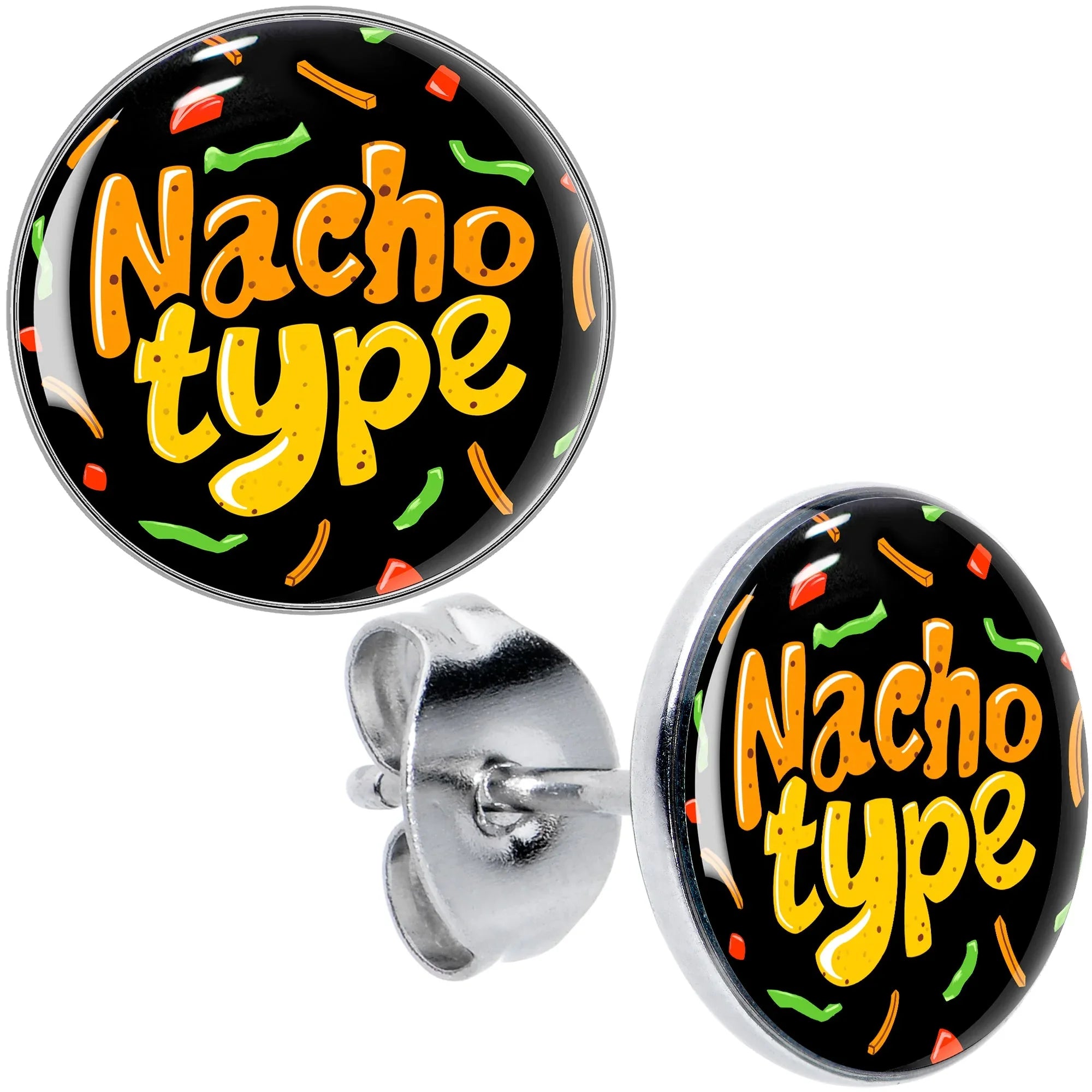 Nacho Type Stud Earrings by Onyx O - BodyCandy - Flyclothing LLC