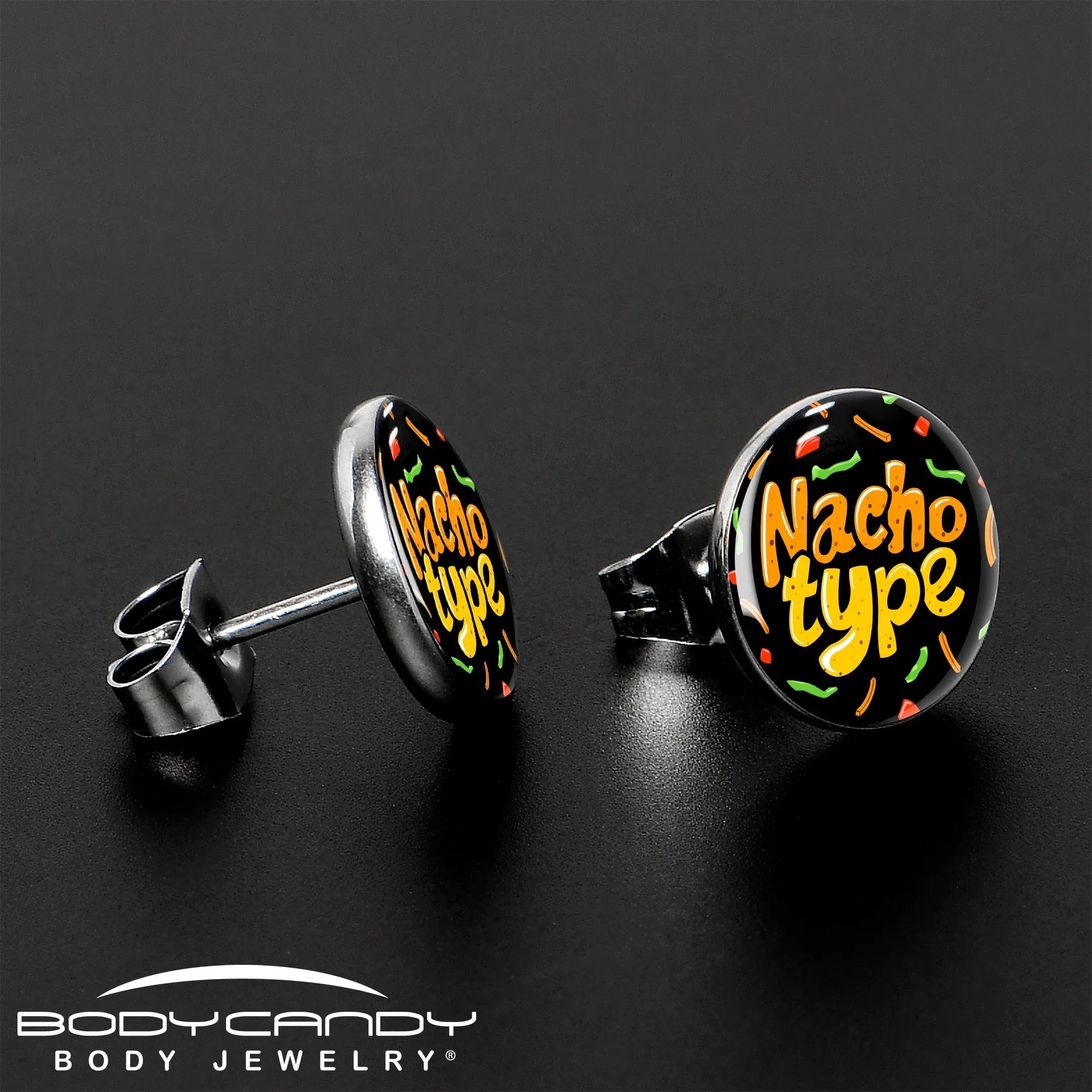 Nacho Type Stud Earrings by Onyx O - BodyCandy - Flyclothing LLC