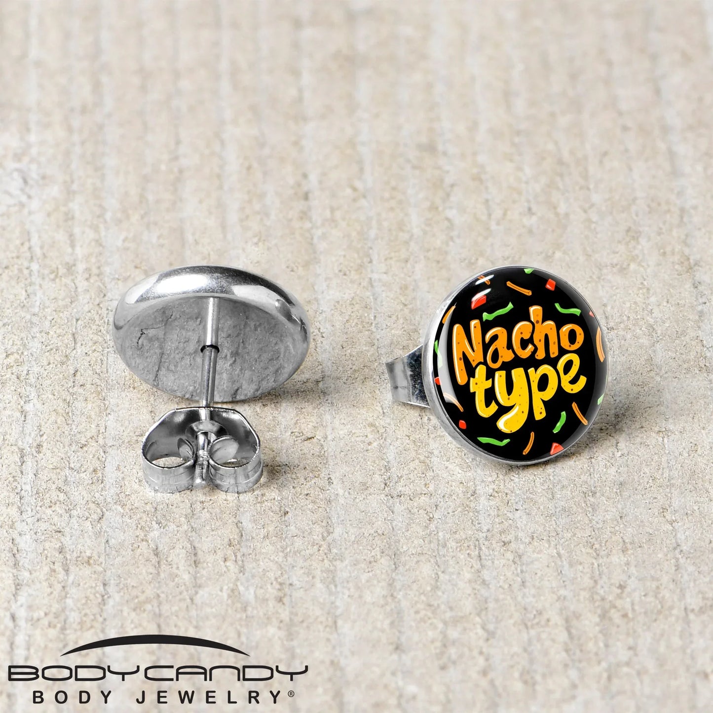 Nacho Type Stud Earrings by Onyx O - BodyCandy - Flyclothing LLC