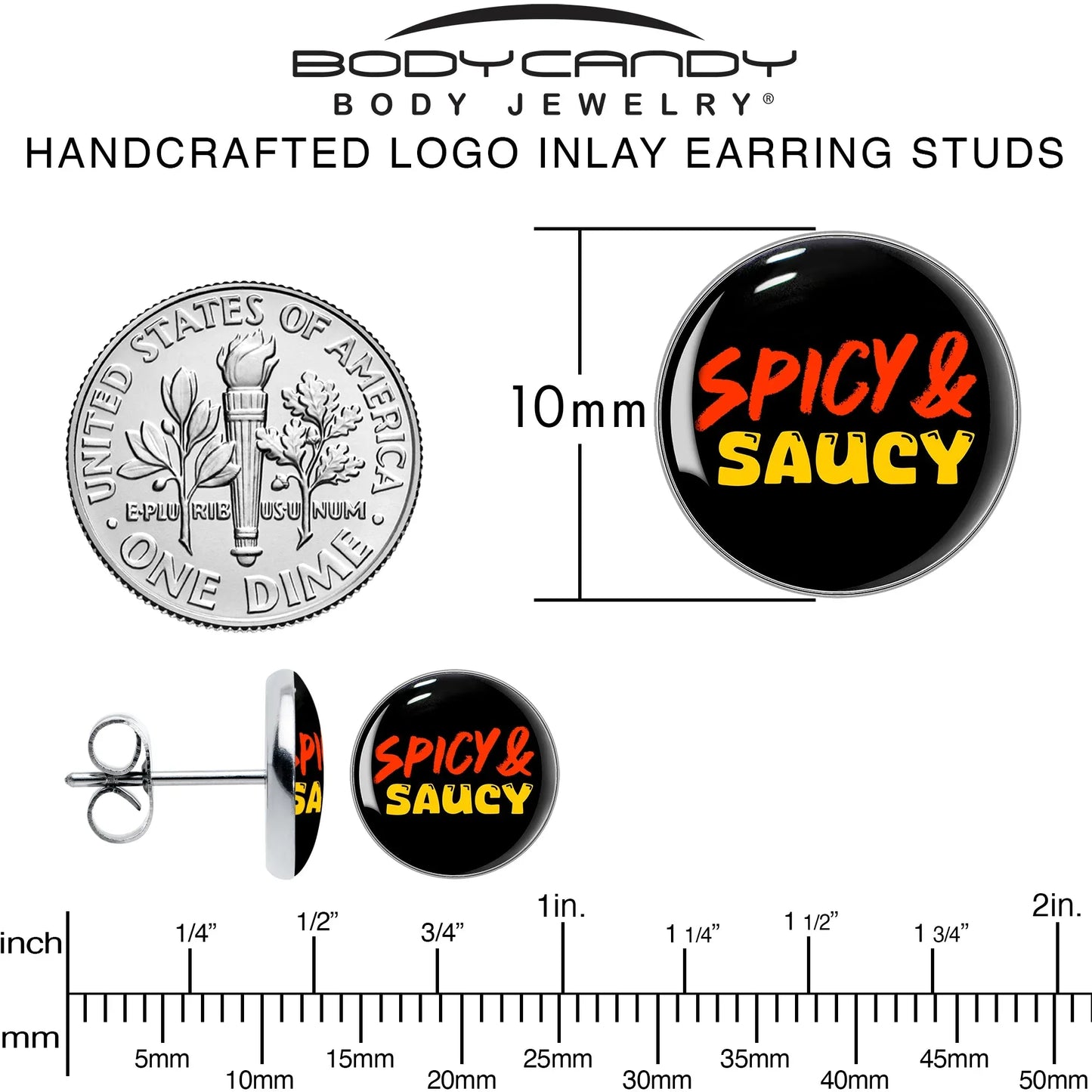 Spicy and Saucy Stud Earrings by Onyx O - BodyCandy - Flyclothing LLC