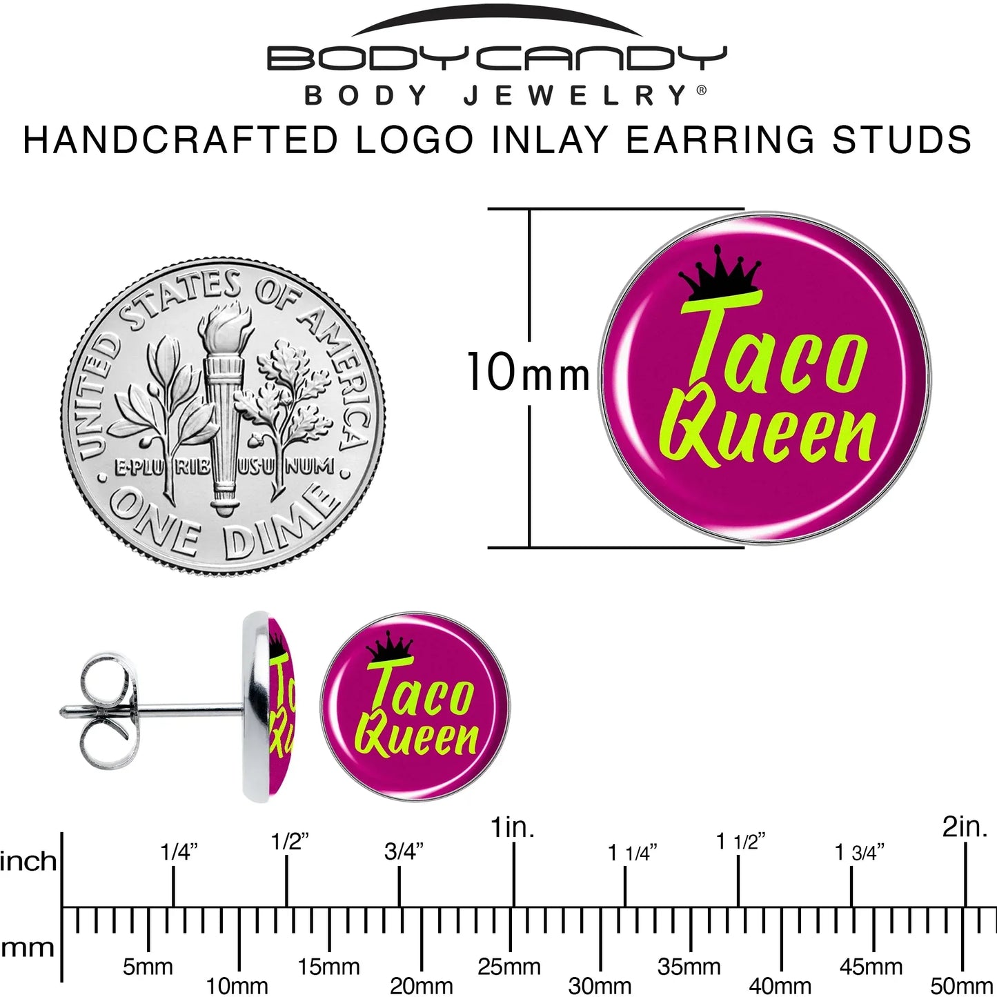 Taco Queen Stud Earrings by Onyx O - BodyCandy - Flyclothing LLC