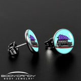 Holiday Christmas Hearse Stud Earrings by Onyx O