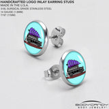 Holiday Christmas Hearse Stud Earrings by Onyx O