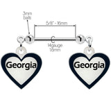 Custom Heart Glow in the Dark Double Personalized Name Dangle Nipple Ring Set - BodyCandy - Flyclothing LLC