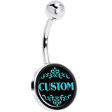 Custom Teal Personalized Name Belly Ring - BodyCandy - Flyclothing LLC