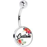 Custom Floral Personalized Name Belly Ring - BodyCandy - Flyclothing LLC
