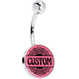 Custom Pink Mandala Personalized Name Belly Ring - BodyCandy - Flyclothing LLC