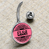 Custom Pink Mandala Personalized Name Belly Ring - BodyCandy - Flyclothing LLC