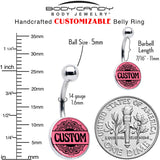 Custom Pink Mandala Personalized Name Belly Ring - BodyCandy - Flyclothing LLC