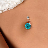 Custom Teal Mandala Personalized Name Belly Ring - BodyCandy - Flyclothing LLC