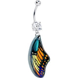 Double Gem Butterfly Wing Dangle Belly Ring by Onyx O - BodyCandy - Flyclothing LLC
