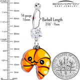 Acrylicious Quaso Croissant Dangle Belly Ring by Onyx O - BodyCandy - Flyclothing LLC
