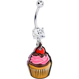Double Gem Valentine Cupcake Dangle Belly Ring by Onyx O - BodyCandy - Flyclothing LLC