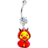 Clear Gem Hot Litle Devil Duck Dangle Belly Ring by Onyx O - BodyCandy - Flyclothing LLC
