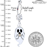 Acrylicious Sassy Spirit Middle Finger Ghost Dangle Belly Ring by Onyx O - BodyCandy - Flyclothing LLC