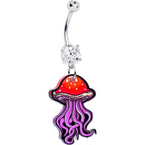 Double Gem Mushroom Jellyfish Dangle Belly Ring by Onyx O - BodyCandy - Flyclothing LLC