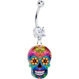 Acrylicious Vibrant Vibes Sugar Skull Dangle Belly Ring - BodyCandy - Flyclothing LLC