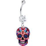Acrylicious Happy Sugar Skull Dangle Belly Ring - BodyCandy - Flyclothing LLC