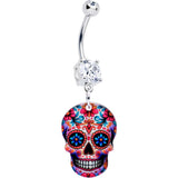 Acrylicious Happy Sugar Skull Dangle Belly Ring - BodyCandy - Flyclothing LLC
