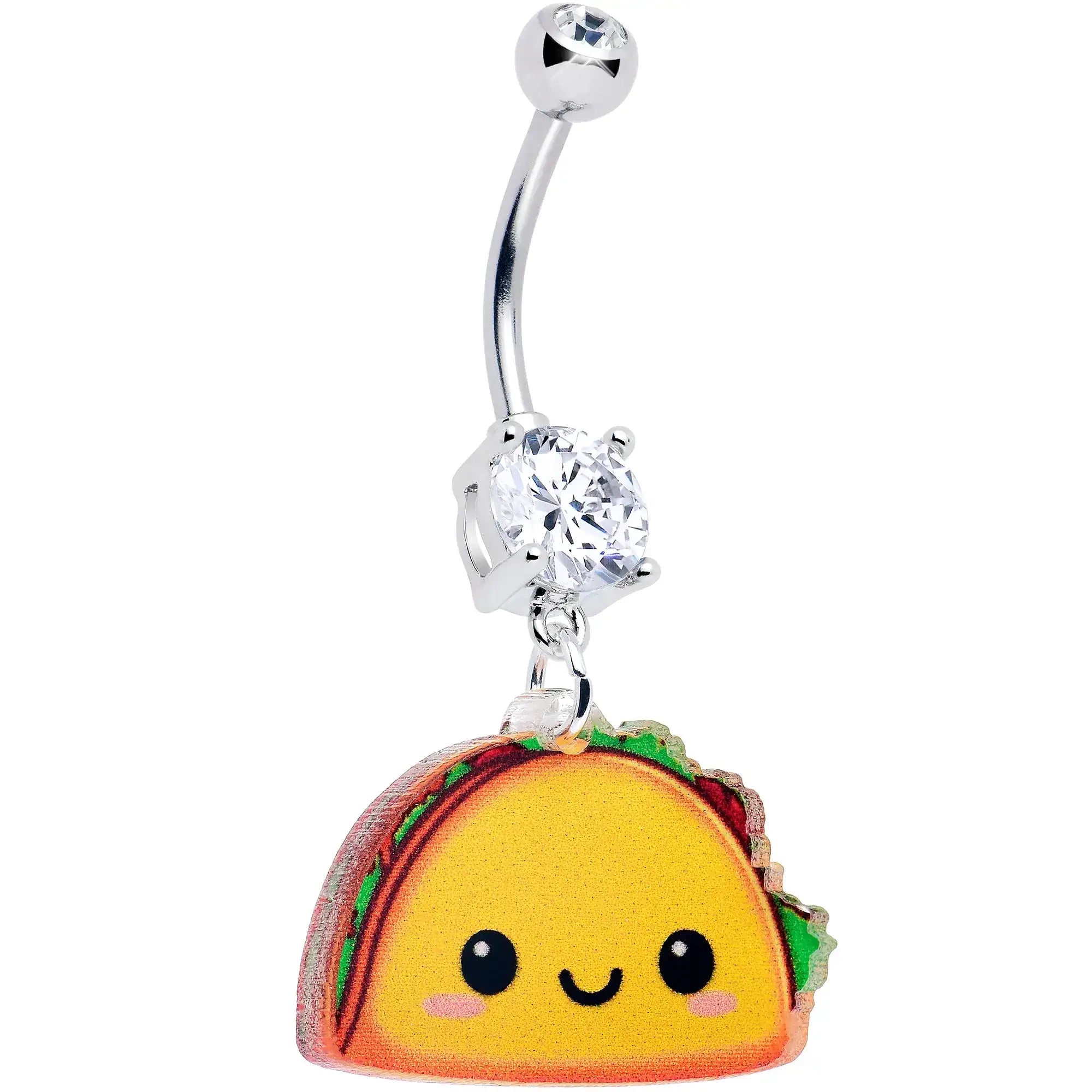 Acrylicious Taco Dangle Belly Ring by Onyx O - BodyCandy - Flyclothing LLC
