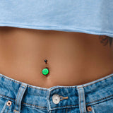 Black Anodized Glow in the Dark Halloween Ghost Dog Walker Belly Ring by Onyx O