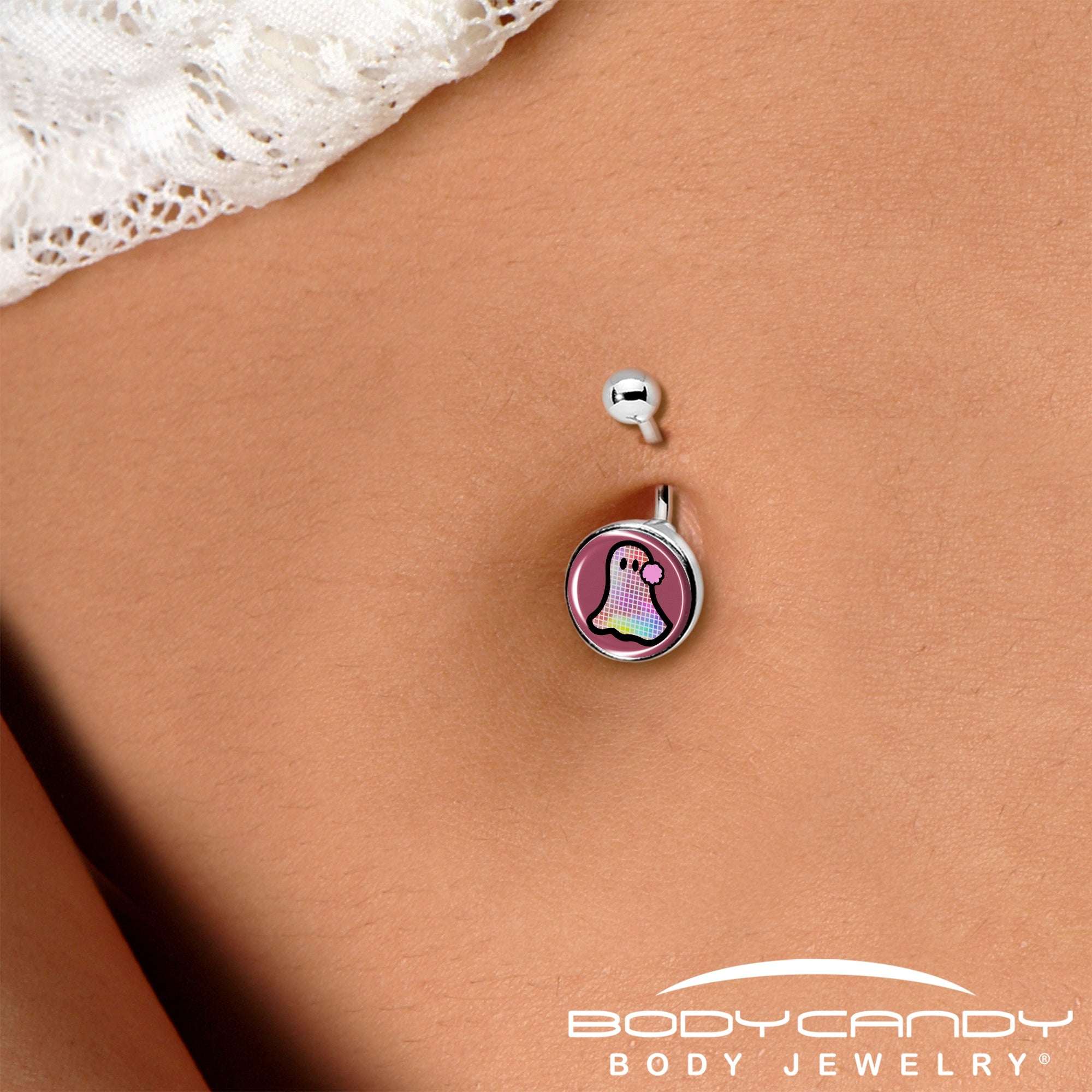 Disco Spirit Ghost Belly Ring by Onyx O
