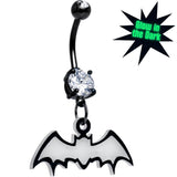 Glow in the Dark Dangle Bat Belly Ring by Onyx O - BodyCandy - Flyclothing LLC