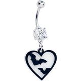 Flying Bat Heart Glow in the Dark Dangle Belly Ring by Onyx O - BodyCandy - Flyclothing LLC