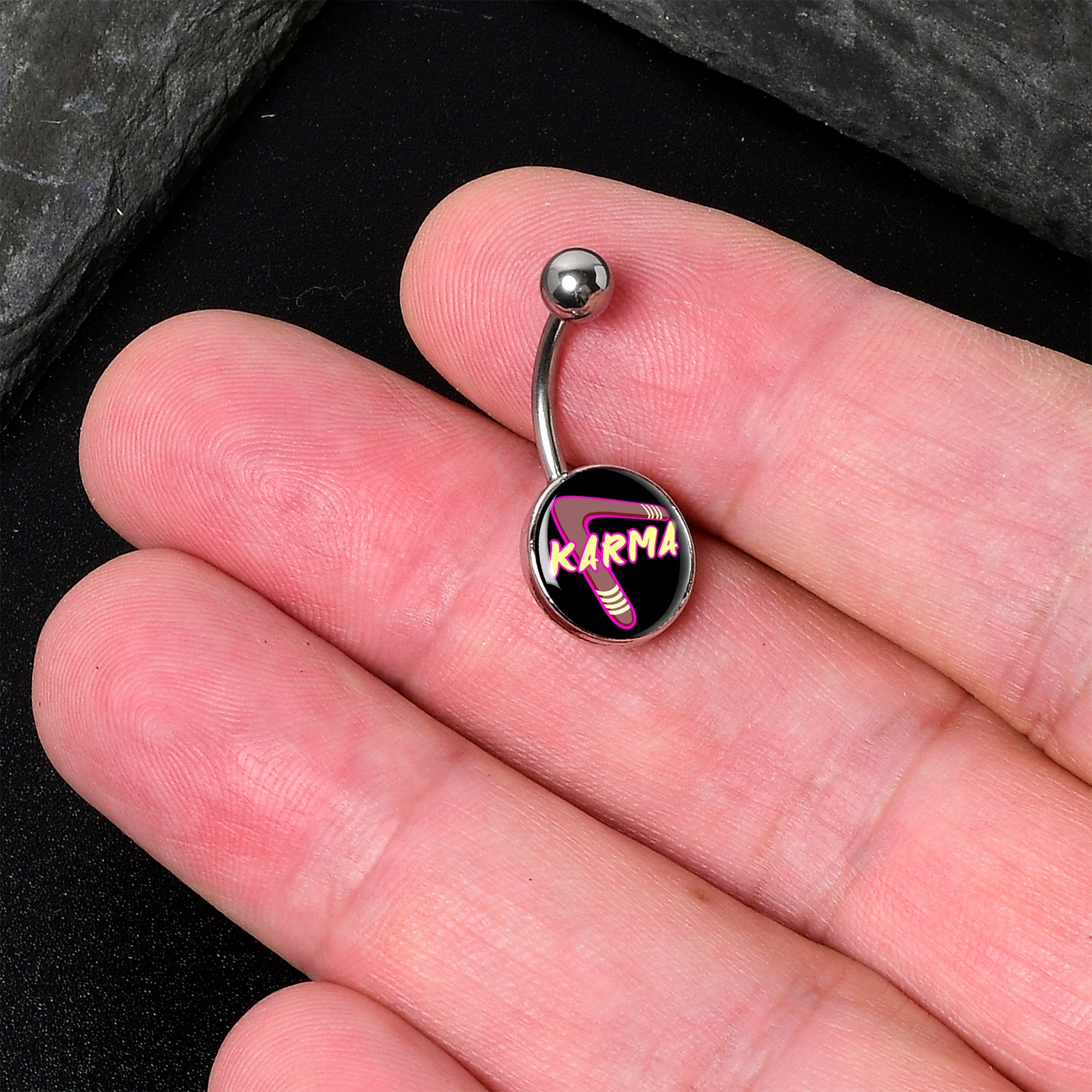 Karmic Boomerang Belly Ring by Onyx O