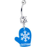 Custom Holiday Mitten Personalized Dangle Belly Ring