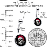 Holiday Skeleton Santa Claus Belly Ring by Onyx O
