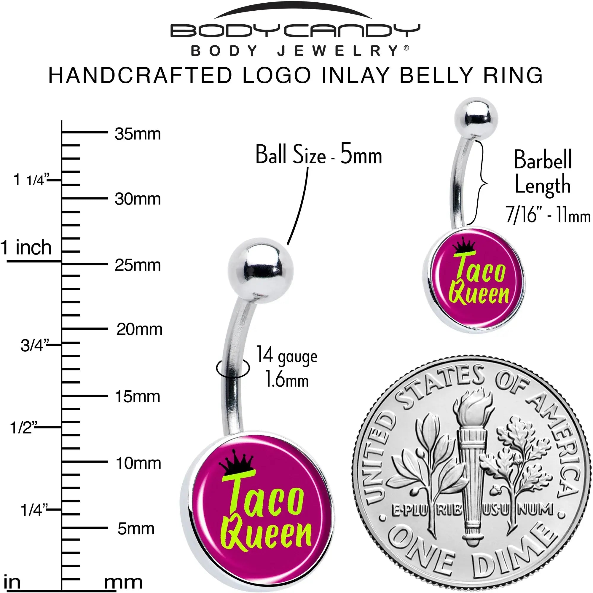 Taco Queen Belly Ring by Onyx O - BodyCandy - Flyclothing LLC