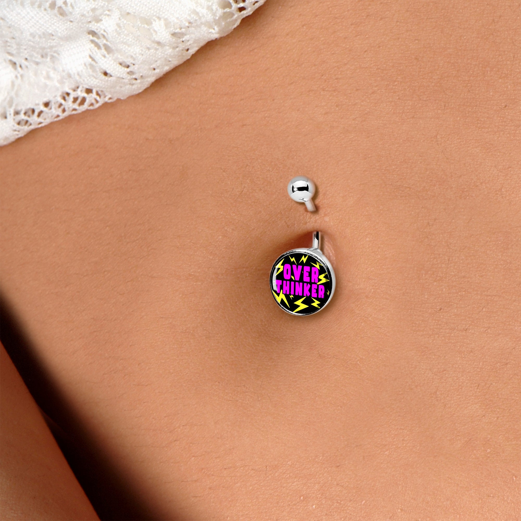 Over Thinker Impact Belly Ring by Onyx O