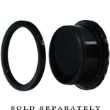 Black Acrylic Custom Photo Gem Screw Fit Plug - buy 2 for a pair