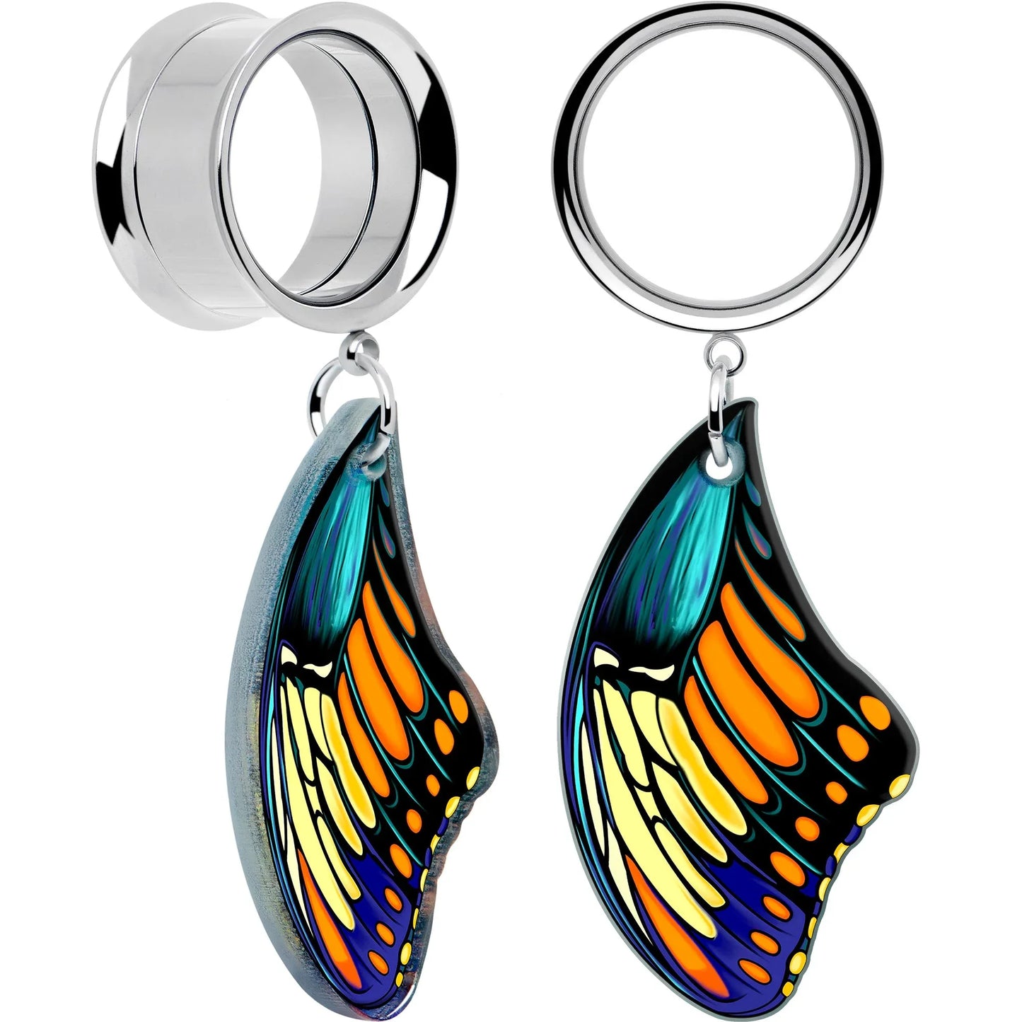 Wing of Butterfly Tunnels Dangle Plug Set by Onyx O - BodyCandy - Flyclothing LLC