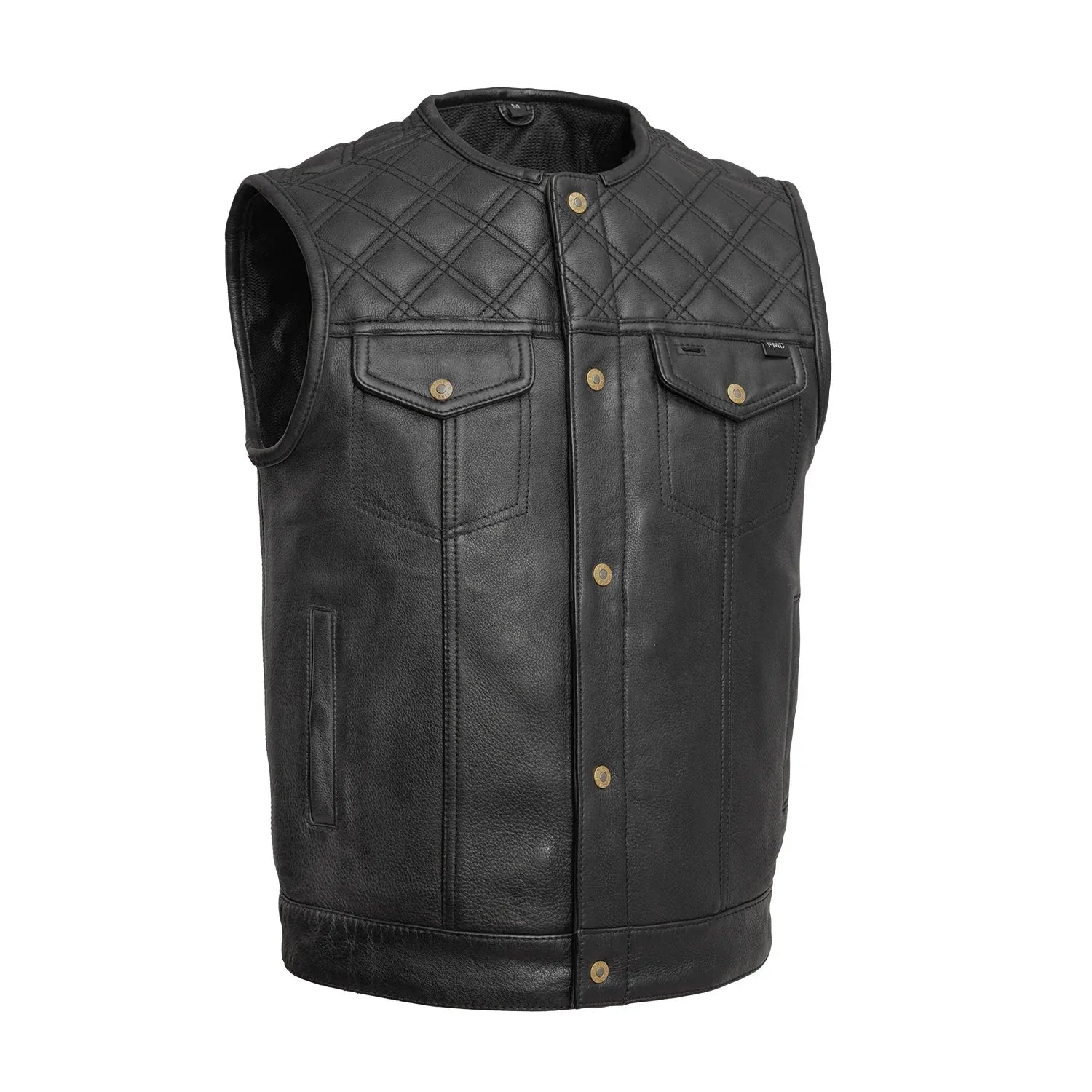 12 Gauge Men's Motorcycle Leather Vest - First Manufacturing Company - Flyclothing LLC