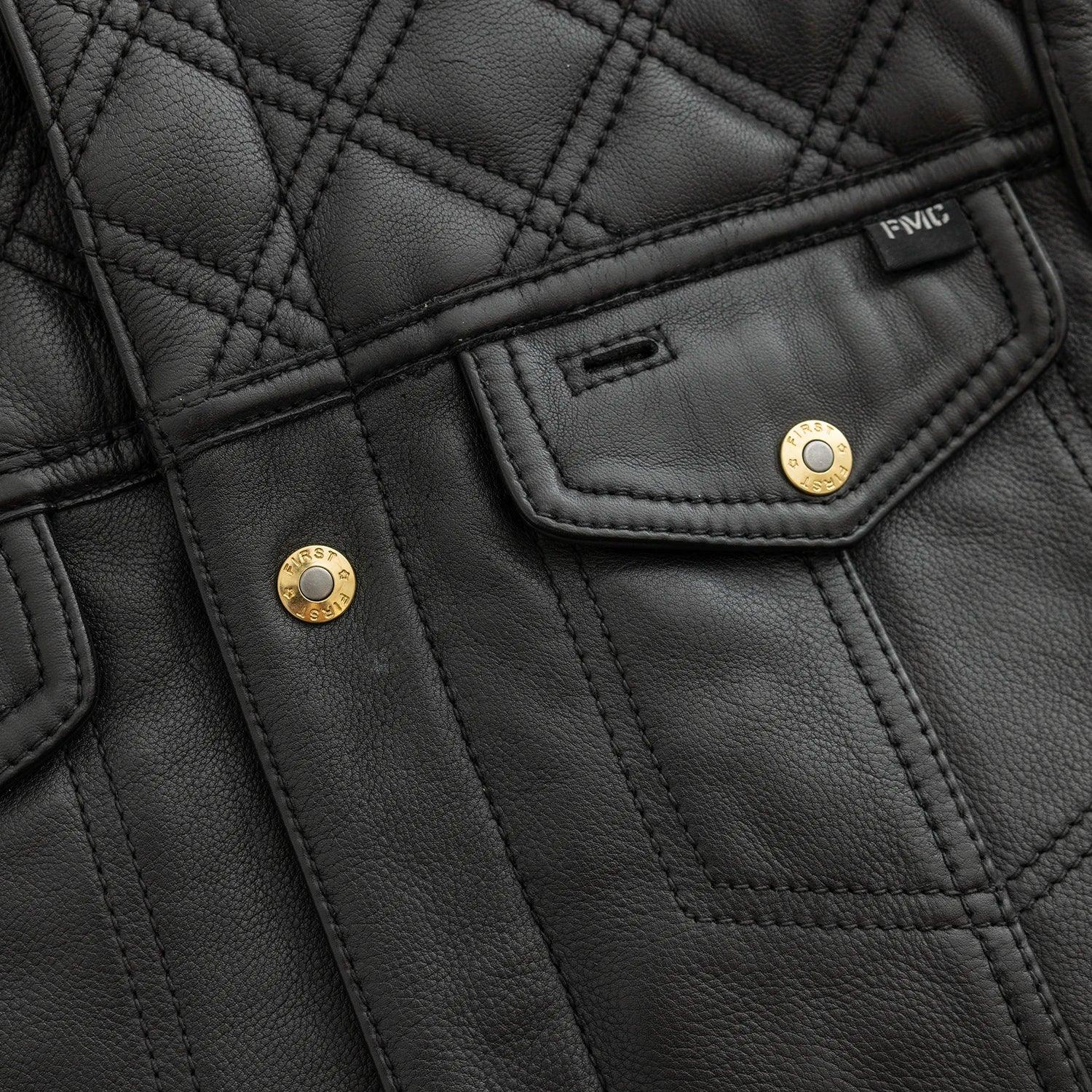 12 Gauge Men's Motorcycle Leather Vest - First Manufacturing Company - Flyclothing LLC