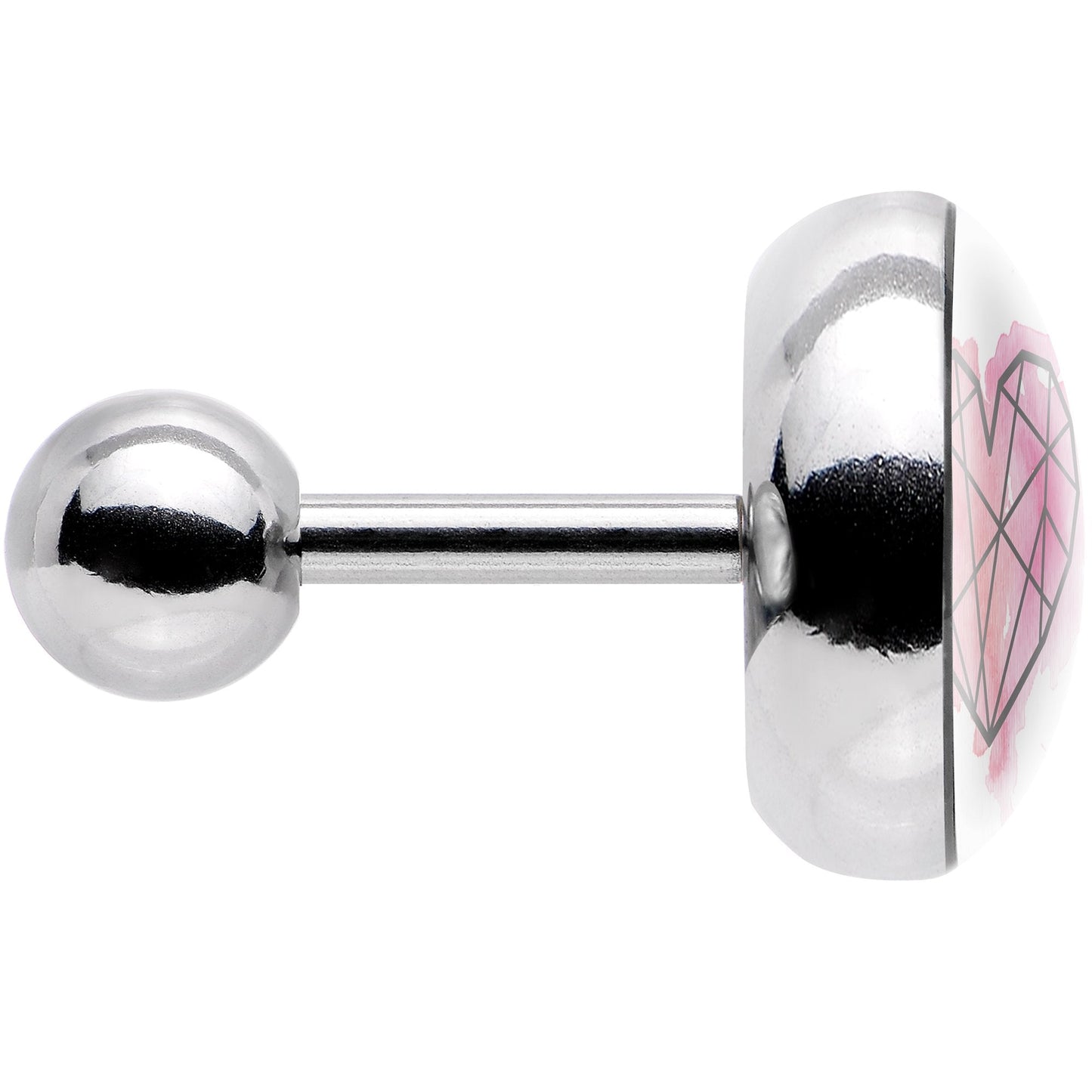 16G 1/4 Watercolor Geometric Heart Tragus Cartilage Earring - BodyCandy - Flyclothing LLC