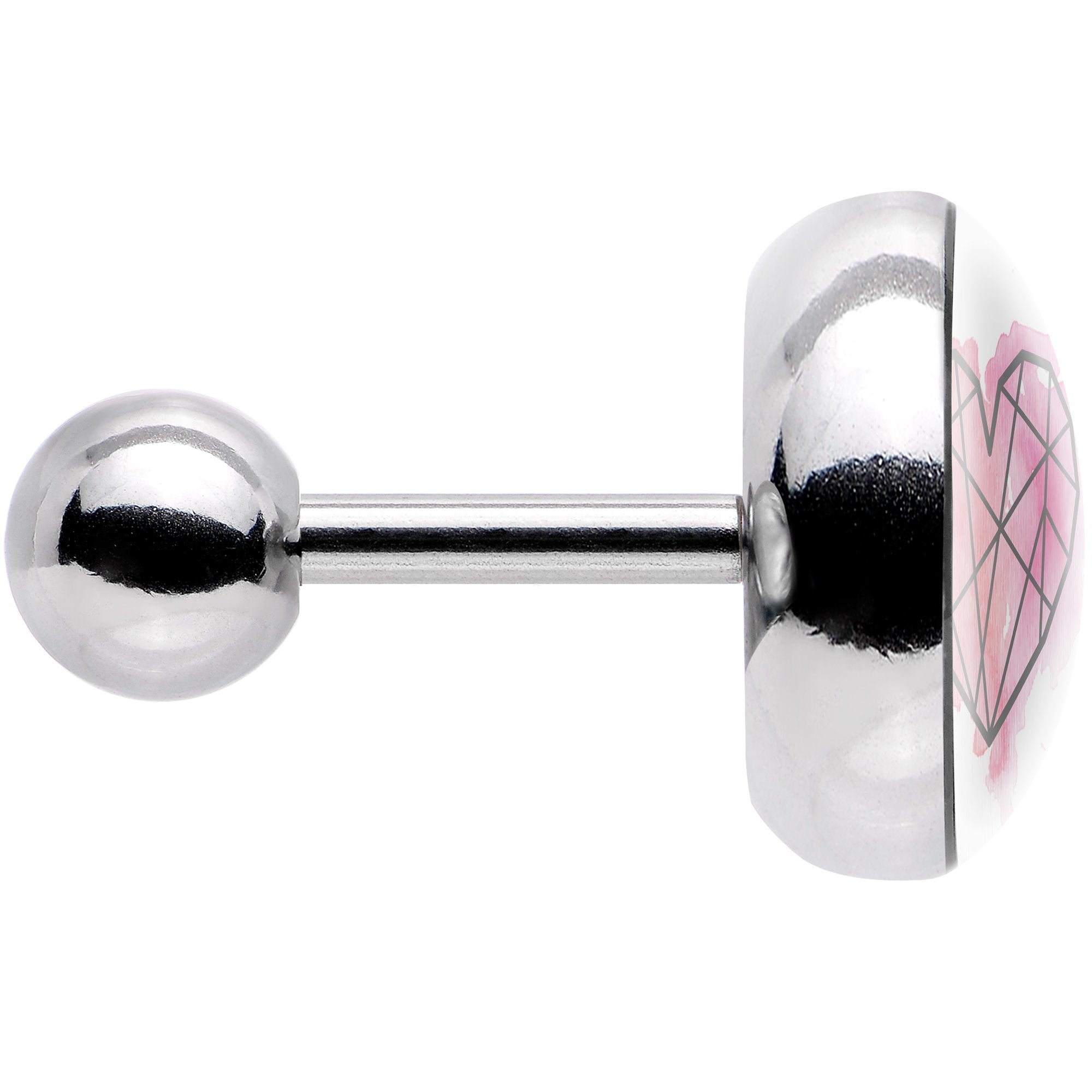 16G 1/4 Watercolor Geometric Heart Tragus Cartilage Earring - BodyCandy - Flyclothing LLC