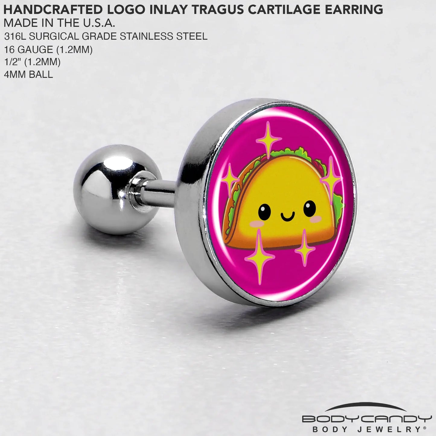 Mexican Fiesta Cute Taco Tragus Cartilage Earring by Onyx O - BodyCandy - Flyclothing LLC
