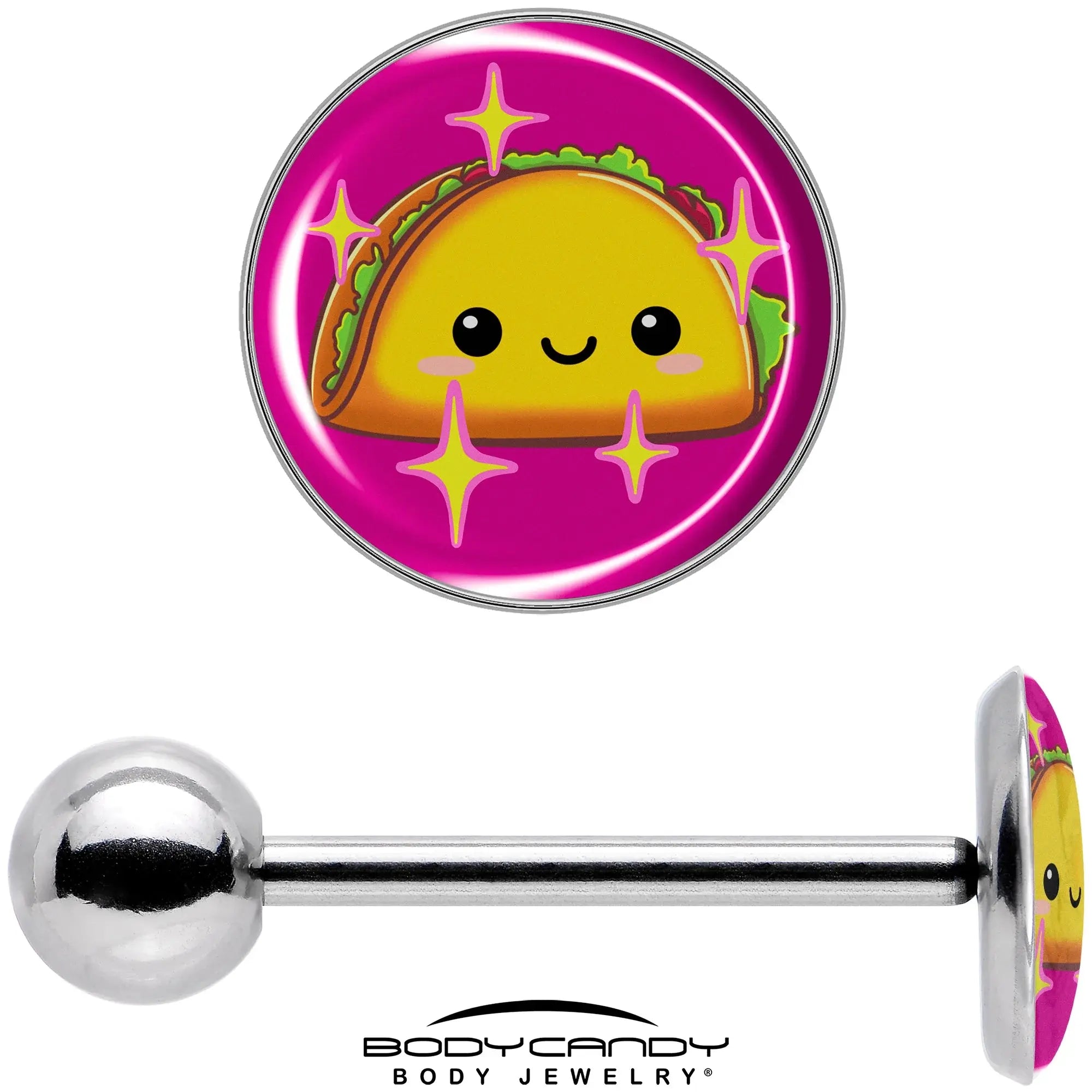 Mexican Fiesta Cute Taco Barbell Tongue Ring by Onyx O - BodyCandy - Flyclothing LLC